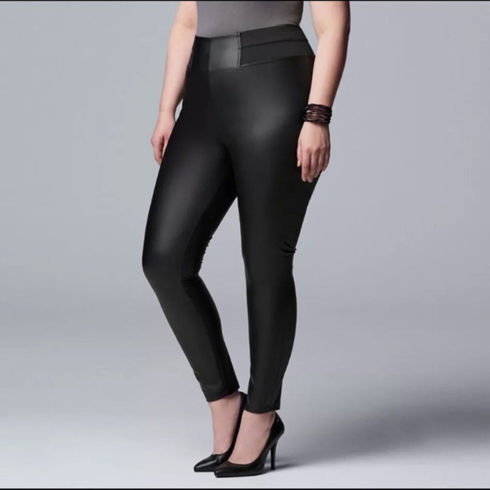 Simply Vera Vera Wang High-Rise Faux Leather Leggings